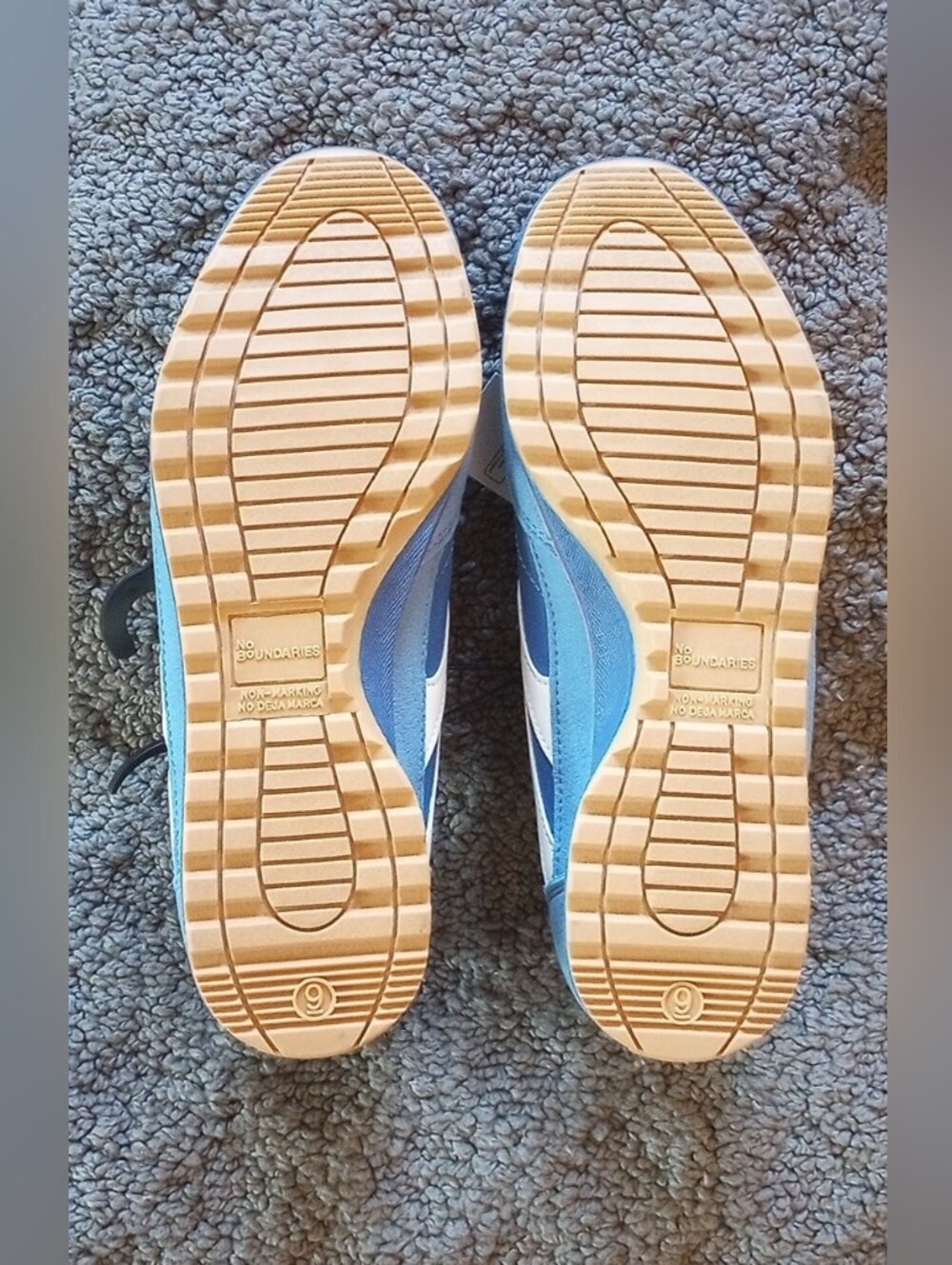 NWT No Boundaries Blue & White Retro Lace Up Jogger Sneakers, Size 9 & 8.5 - Picture 5 of 5